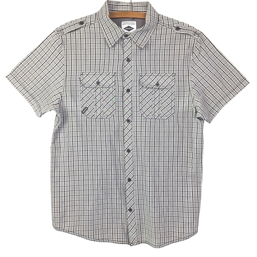 Dravus Shirt Mens Large‎ Plaid Short Sleeve Button Up Built For Wear Casual Work